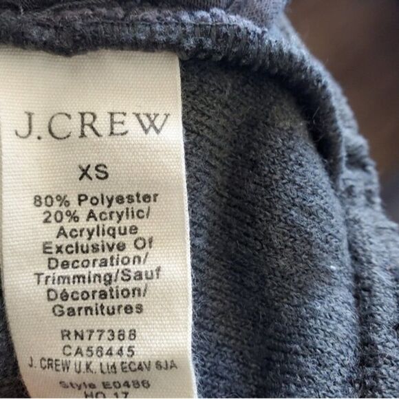 J. Crew Grey Fleece Pullover Sweatshirt Size XS - Picture 10 of 11